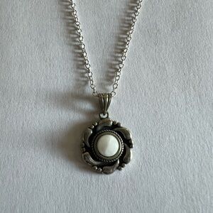 Natural moonstone pendant - sterling silver